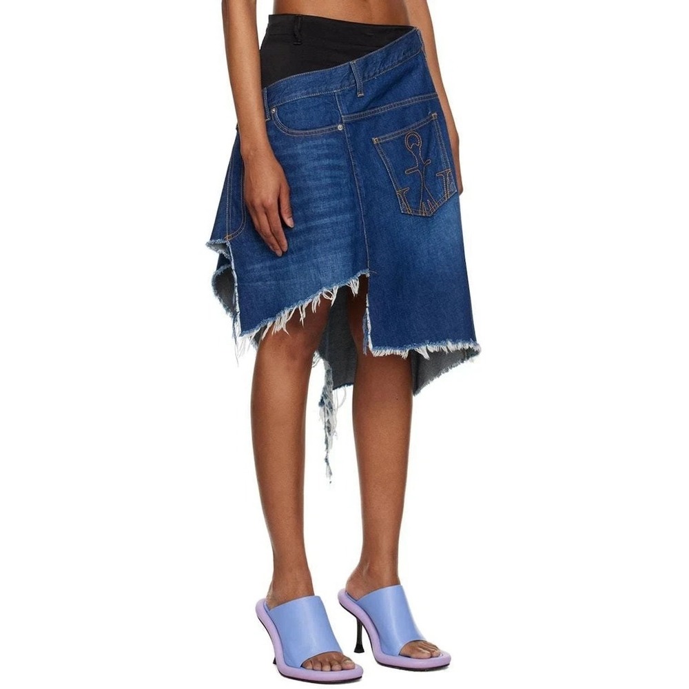 JW ANDERSON Distressed Skirt Hybrid Size 2 Avant Garde Indie layered Frayed Edge